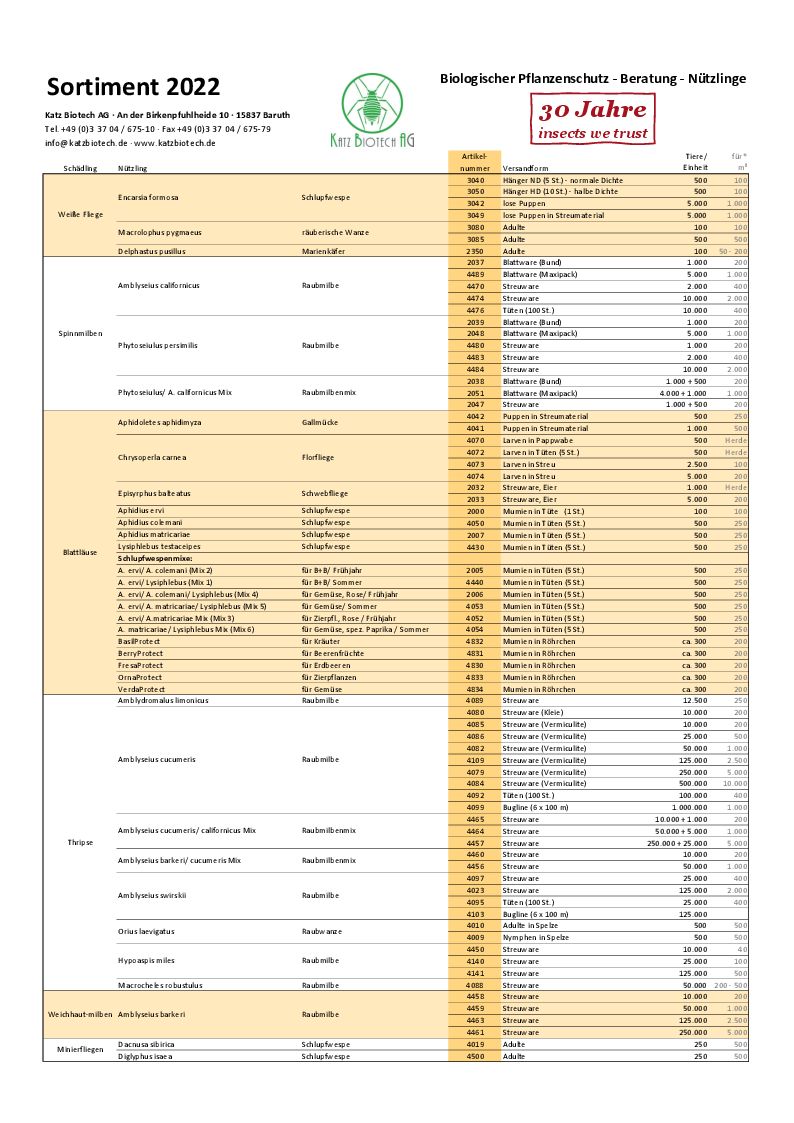 Infomaterial Downloads Katz Biotech Handlershop